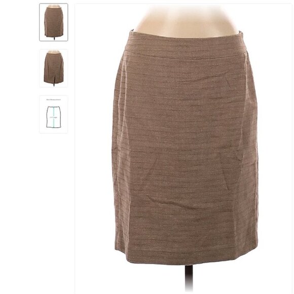 ANN Taylor Factory Tan Pencil Skirt Size 8 - Picture 1 of 3